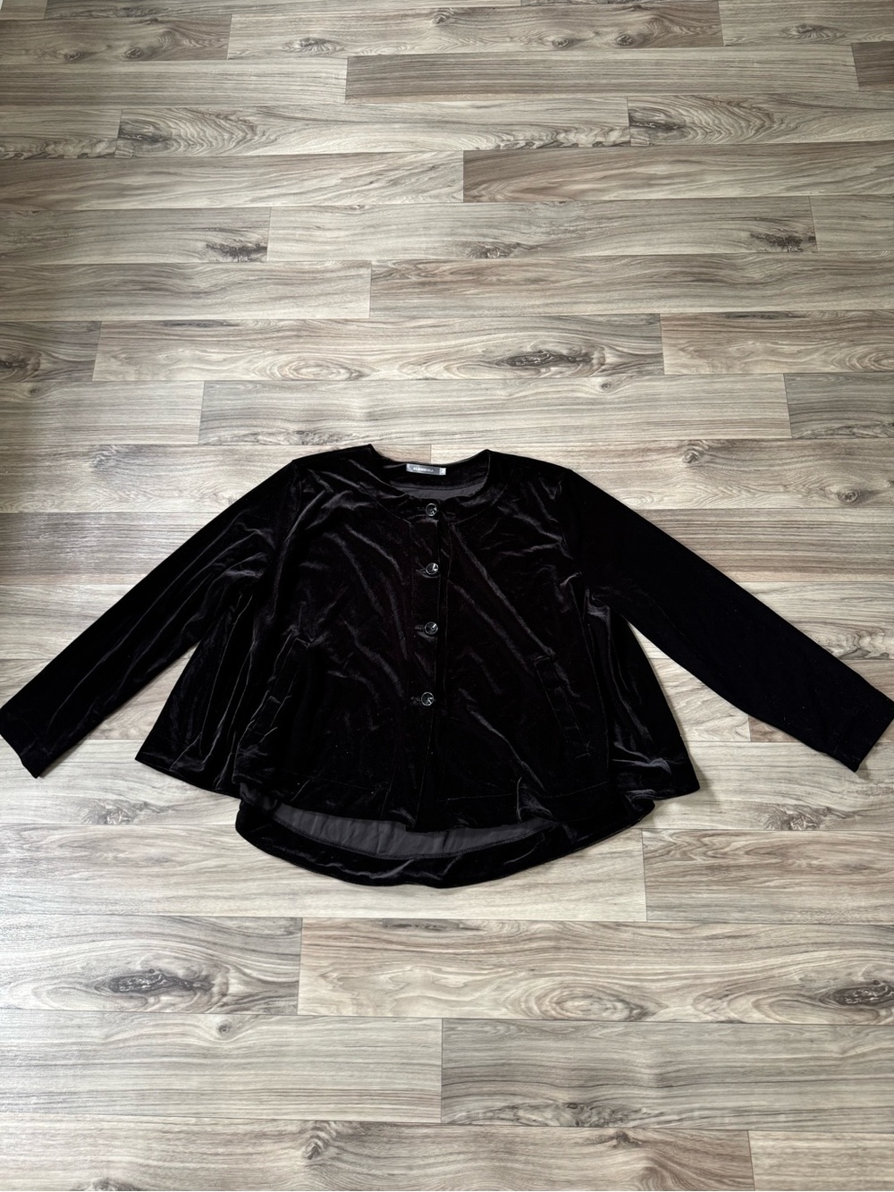 Alembika Black Velvet A-Line Trapeze Top Size 6